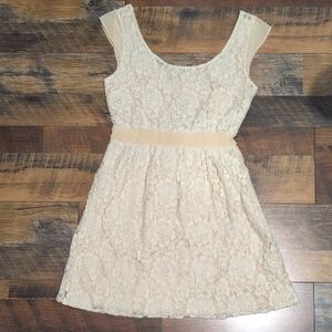 American Eagle Outfitters Cream Lace Mini Dress